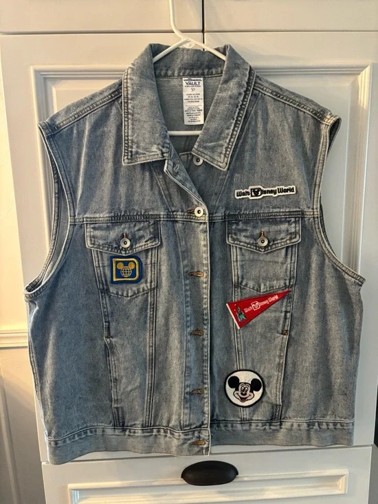 Walt Disney World Vault Collection Light Blue Denim Vest - Picture 2 of 5